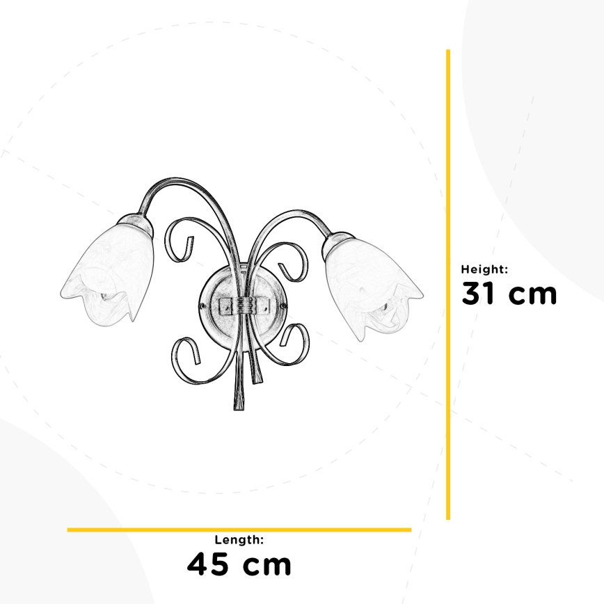 ONLI - Iluminação de parede ODINO 2xE14/6W/230V
