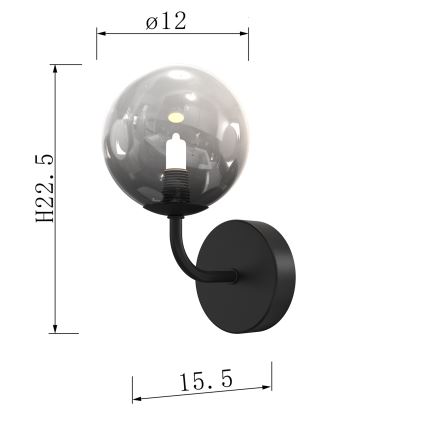ONLI - Iluminação de parede PALOMA 1xG9/10W/230V preto/fumado