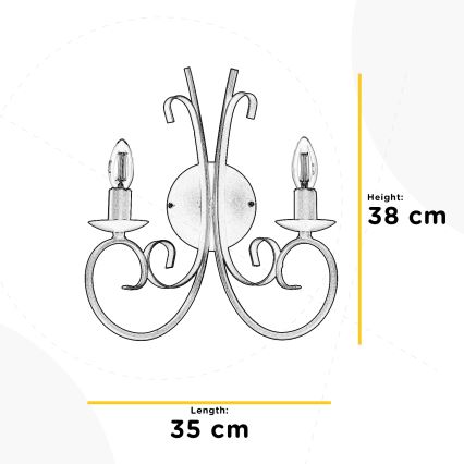 ONLI - Iluminação de parede POMPEI 2xE14/6W/230V creme