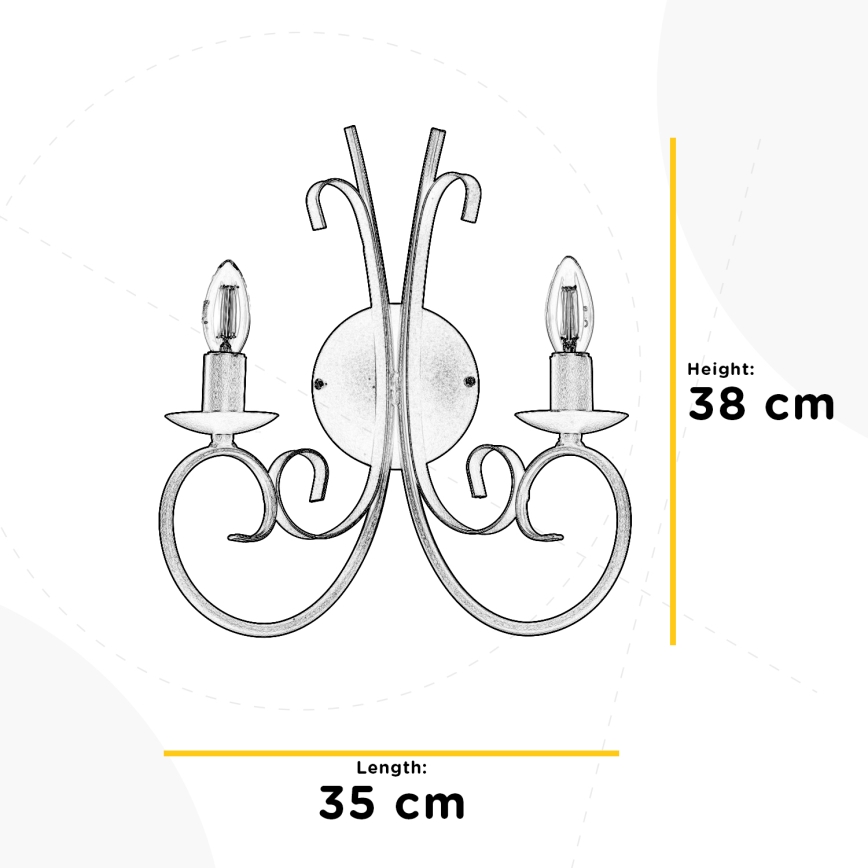 ONLI - Iluminação de parede POMPEI 2xE14/6W/230V creme