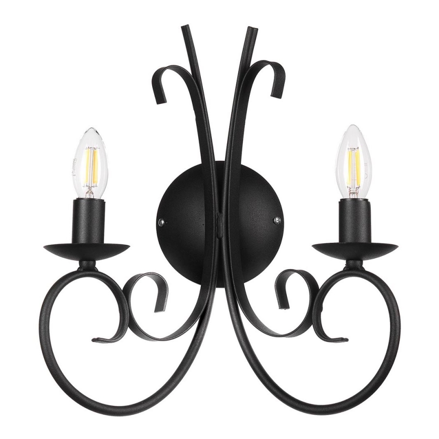 ONLI - Iluminação de parede POMPEI 2xE14/6W/230V preto