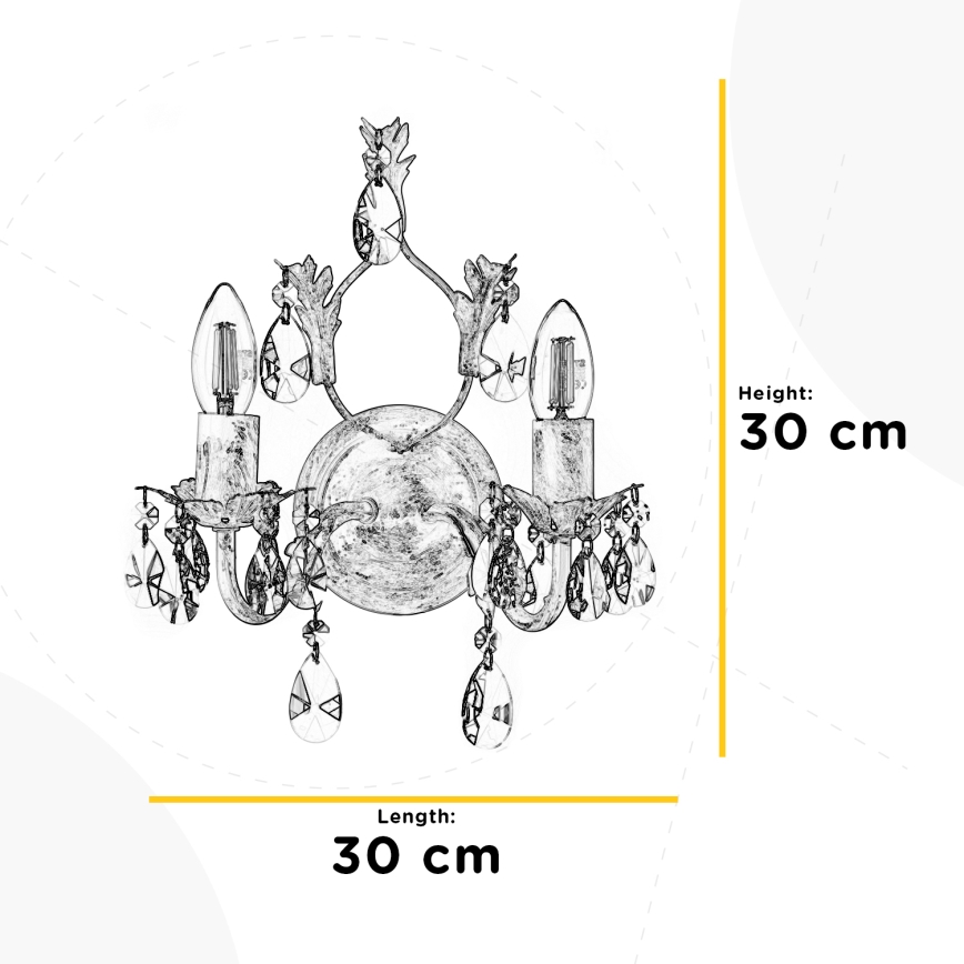 ONLI - Iluminação de parede TERESA 2xE14/6W/230V bronze