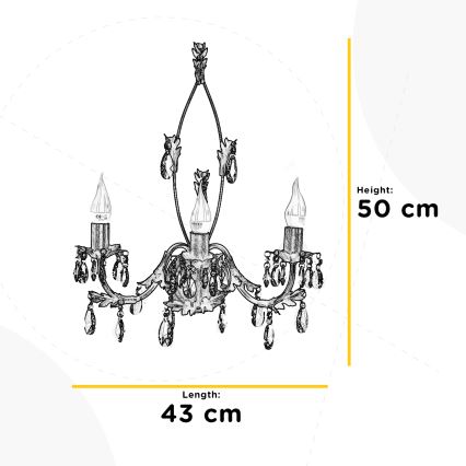 ONLI - Iluminação de parede TERESA 3xE14/6W/230V bronze