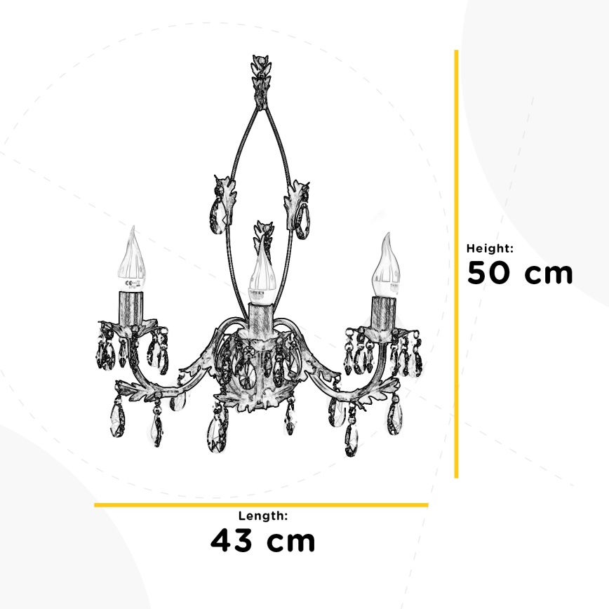 ONLI - Iluminação de parede TERESA 3xE14/6W/230V bronze