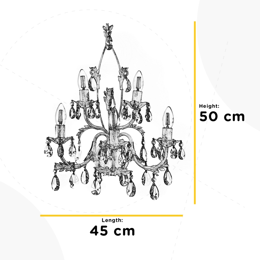 ONLI - Iluminação de parede TERESA 5xE14/6W/230V branco