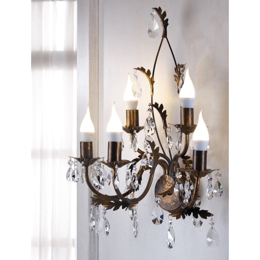 ONLI - Iluminação de parede TERESA 5xE14/6W/230V bronze