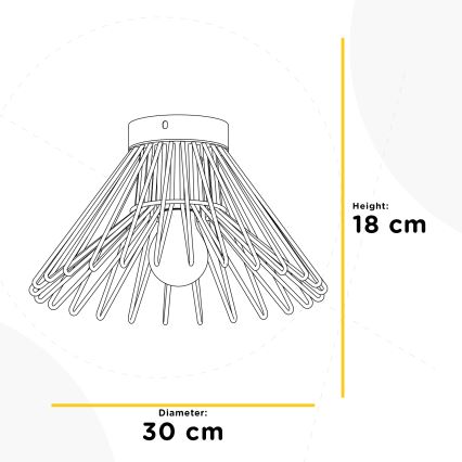 ONLI - Iluminação de teto DUCCIO 1xE27/22W/230V diâmetro 30 cm preto