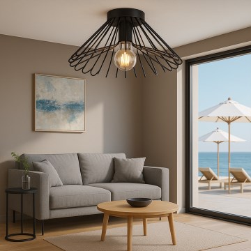 ONLI - Iluminação de teto DUCCIO 1xE27/22W/230V diâmetro 40 cm preto