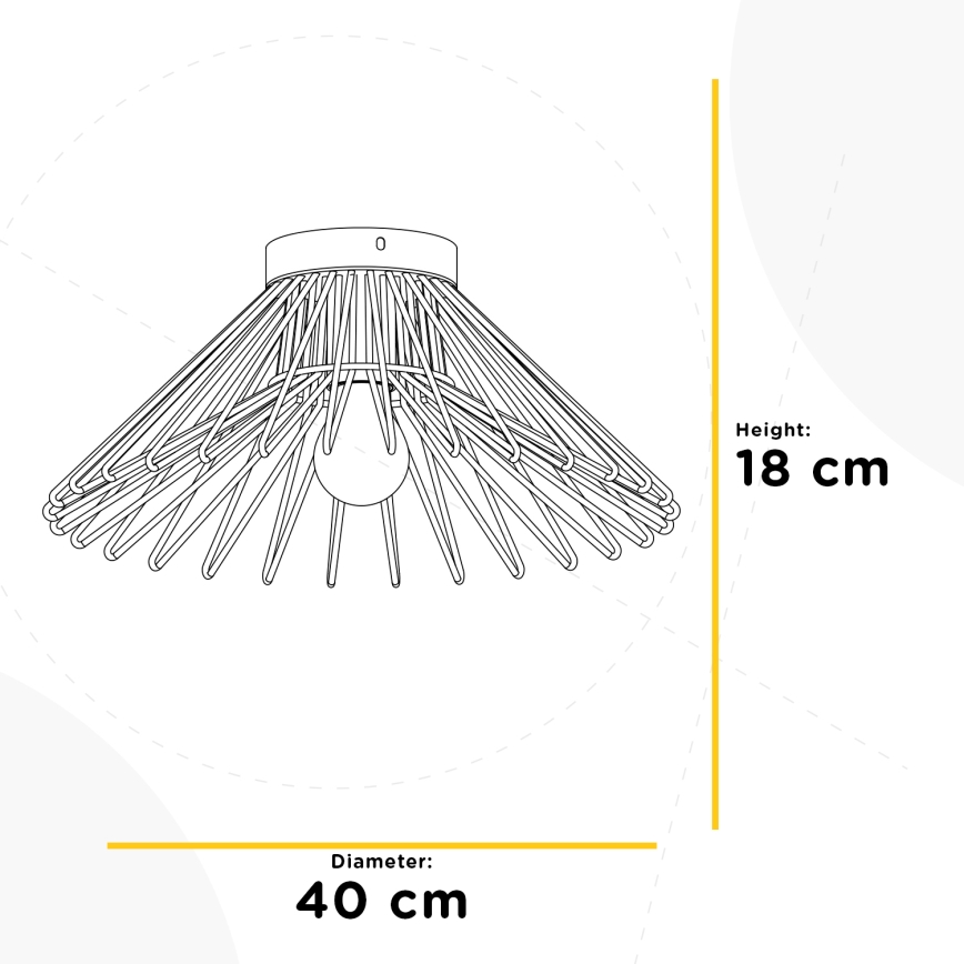 ONLI - Iluminação de teto DUCCIO 1xE27/22W/230V diâmetro 40 cm preto