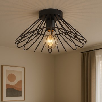 ONLI - Iluminação de teto DUCCIO 1xE27/22W/230V diâmetro 60 cm preto