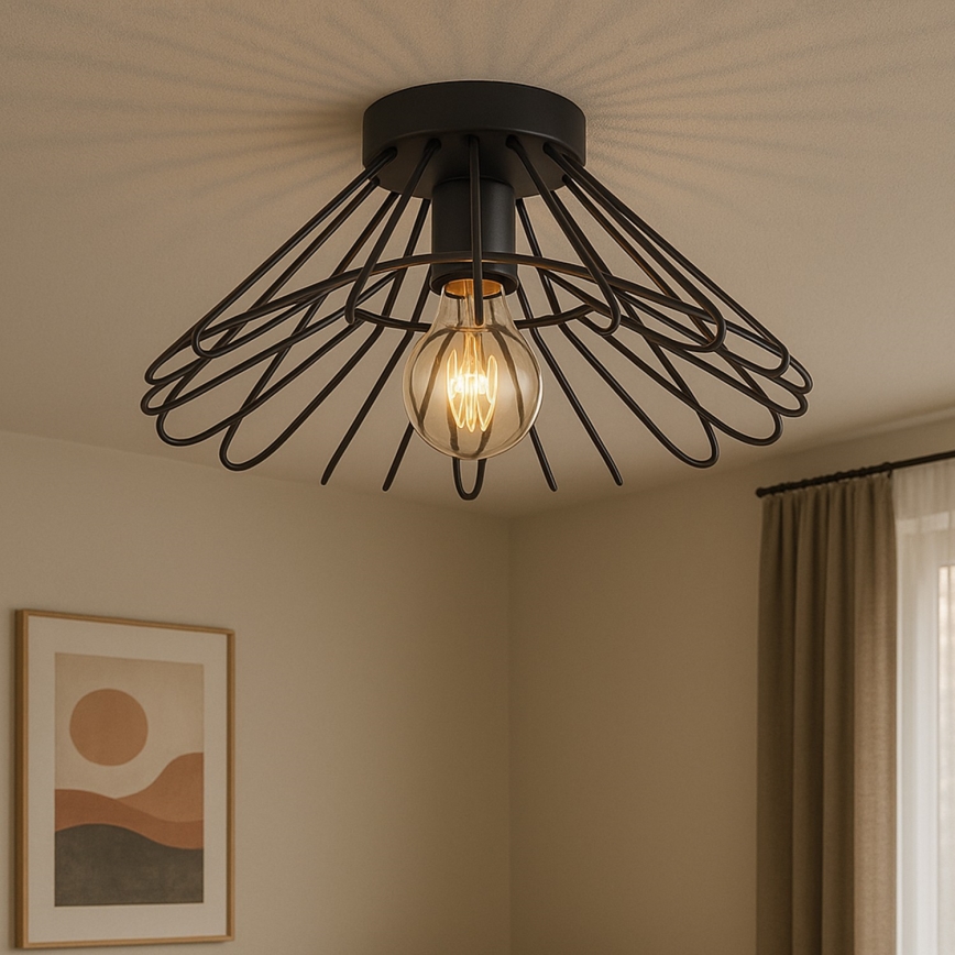 ONLI - Iluminação de teto DUCCIO 1xE27/22W/230V diâmetro 60 cm preto
