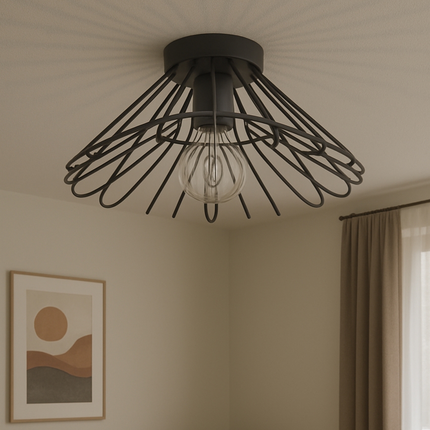ONLI - Iluminação de teto DUCCIO 1xE27/22W/230V diâmetro 60 cm preto