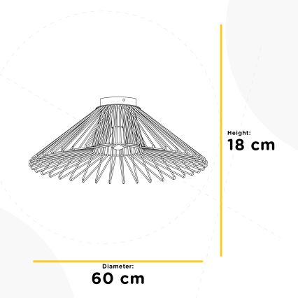 ONLI - Iluminação de teto DUCCIO 1xE27/22W/230V diâmetro 60 cm preto