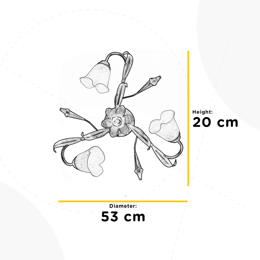 ONLI - Iluminação de teto LUCREZIA 3xE14/6W/230V bronze
