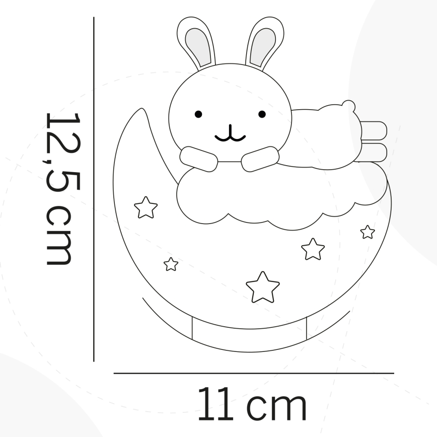 ONLI - Luz noturna infantil recarregável LED NUVOLINA LED/2,5W/5V 300 mAh coelhinho/rosa