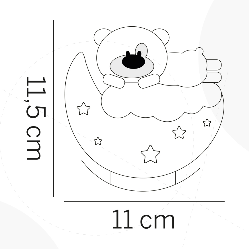 ONLI - Luz noturna infantil LED recarregável NUVOLINA LED/2,5W/5V 300 mAh urso/azul