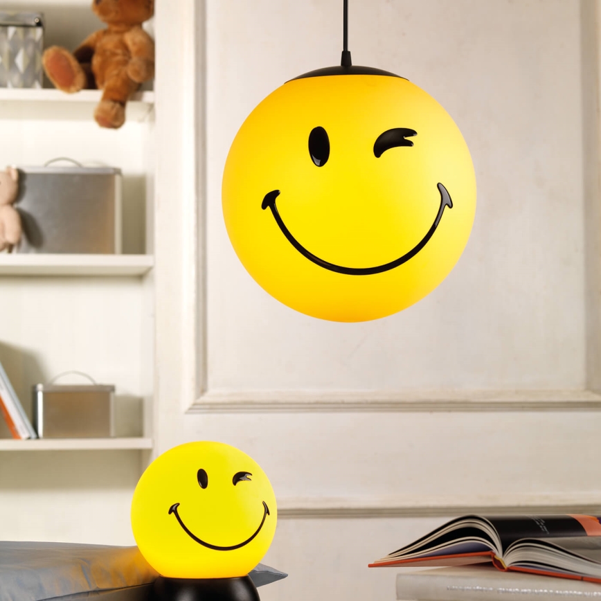ONLI - Lustre infantil pendente com cabo SMILEY 1xE27/15W/230V amarelo