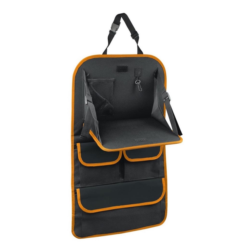 Organizador de carro com mesa 69,5x40,5 cm preto/laranja