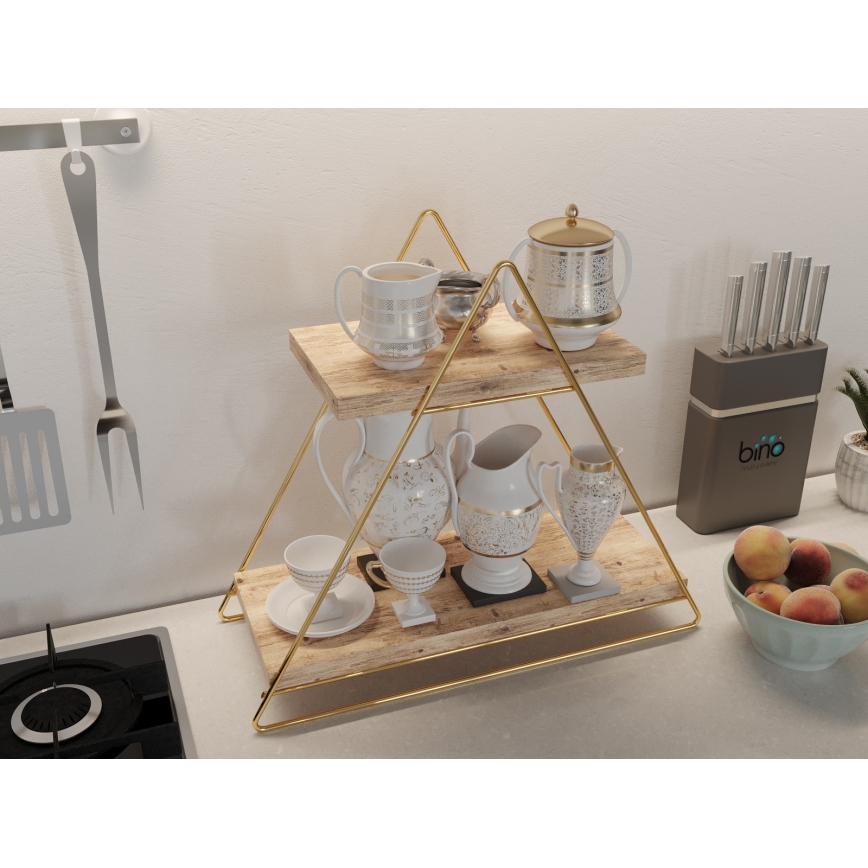 Organizador de prateleiras 35x40 cm dourado