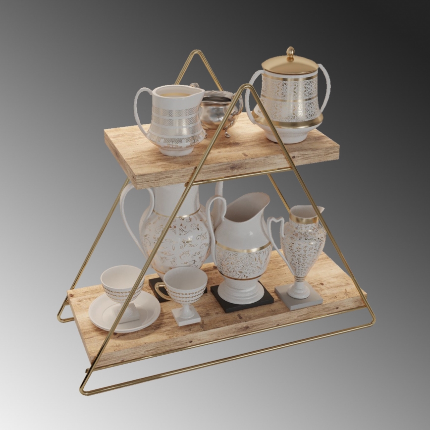Organizador de prateleiras 35x40 cm dourado