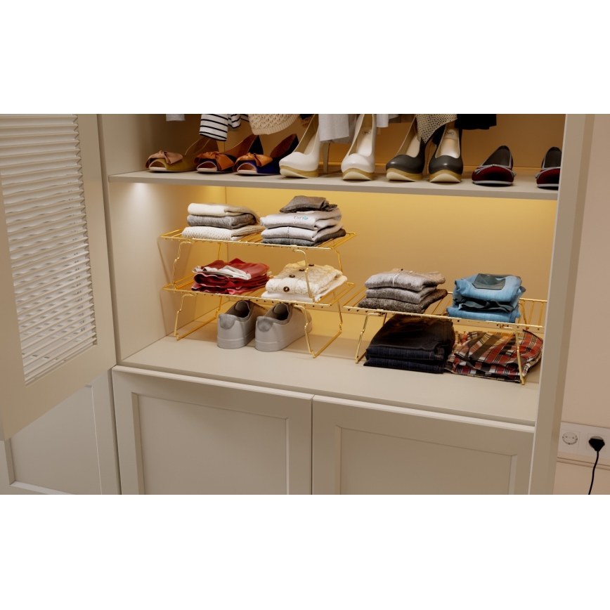 Organizador de prateleiras 42x19 cm dourado