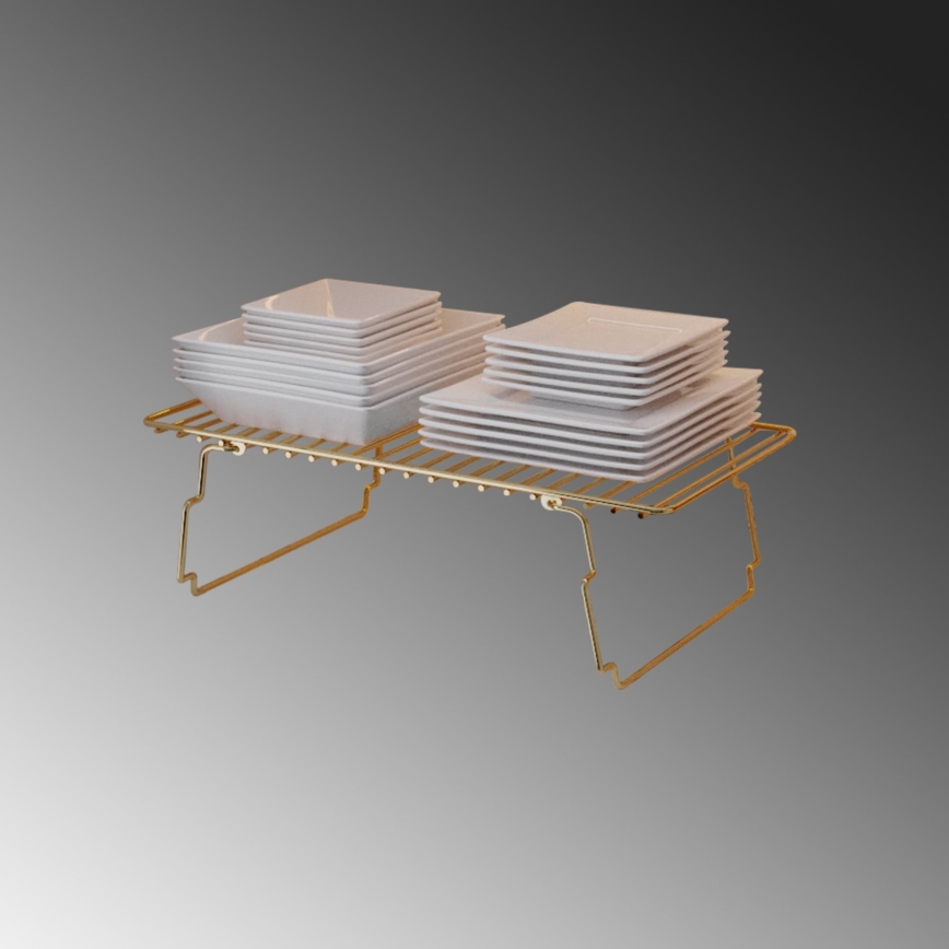 Organizador de prateleiras 42x19 cm dourado