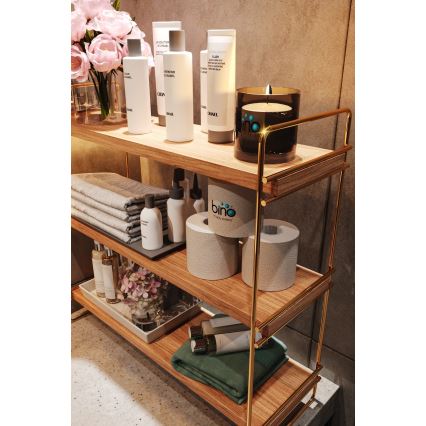 Organizador de prateleiras 45x40 cm dourado/castanho