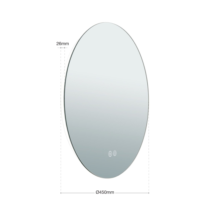 Espelho de parede LED para casa de banho com retroiluminação FOCUS LED/18W/230V 3000/4200/6000K d. 45 cm IP44