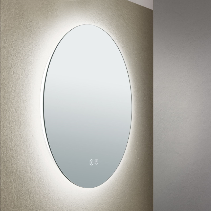 Espelho de parede para casa de banho com aquecimento LED e iluminação integrada FOCUS LED/18W/230V 3000/4200/6000K diâmetro 45 cm IP44