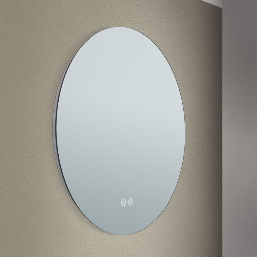 Espelho de parede para casa de banho com aquecimento LED e iluminação integrada FOCUS LED/18W/230V 3000/4200/6000K diâmetro 45 cm IP44