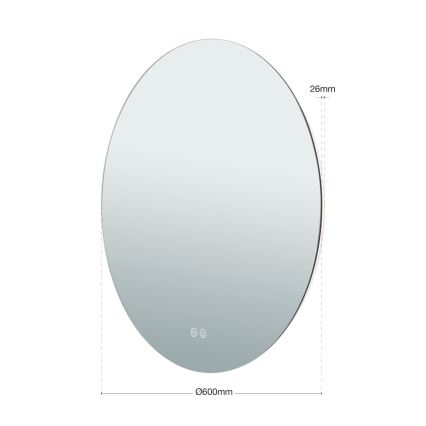 Espelho de parede LED para casa de banho com retroiluminação FOCUS LED/25W/230V 3000/4200/6000K d. 60 cm IP44