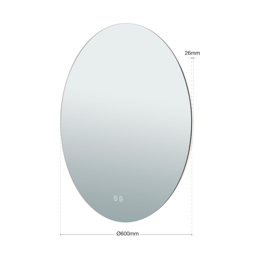 Espelho de parede LED para casa de banho com retroiluminação FOCUS LED/25W/230V 3000/4200/6000K d. 60 cm IP44
