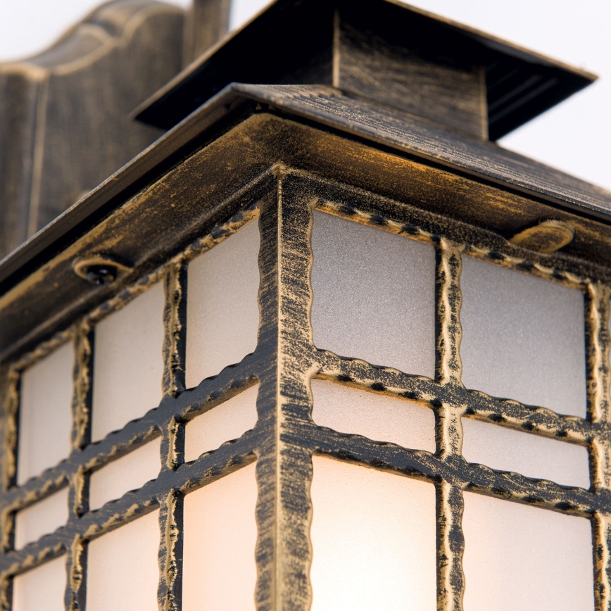 Candeeiro de parede exterior KIKO 1xE27/11W/230V IP44 bronze/pátina