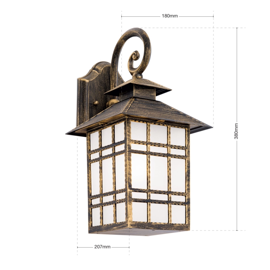Candeeiro de parede exterior KIKO 1xE27/11W/230V IP44 bronze/pátina