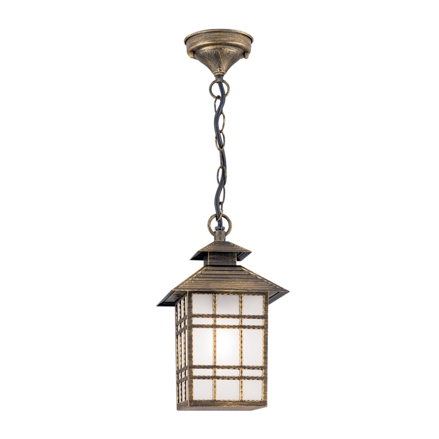 Iluminação suspensa exterior KIKO 1xE27/11W/230V IP44 bronze/pátina