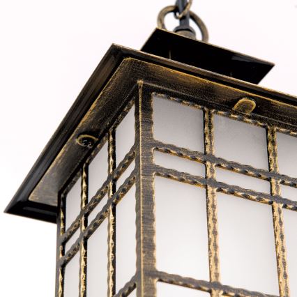 Iluminação suspensa exterior KIKO 1xE27/11W/230V IP44 bronze/pátina
