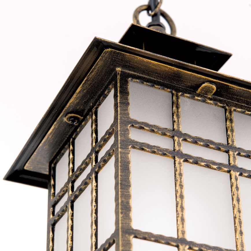 Iluminação suspensa exterior KIKO 1xE27/11W/230V IP44 bronze/pátina