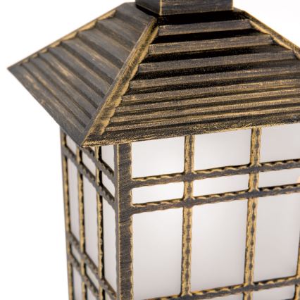 Iluminação suspensa exterior KIKO 1xE27/11W/230V IP44 bronze/pátina