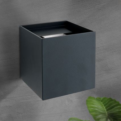 Iluminação de parede exterior LED CUBE 2xLED/3W/230V IP54 antracite