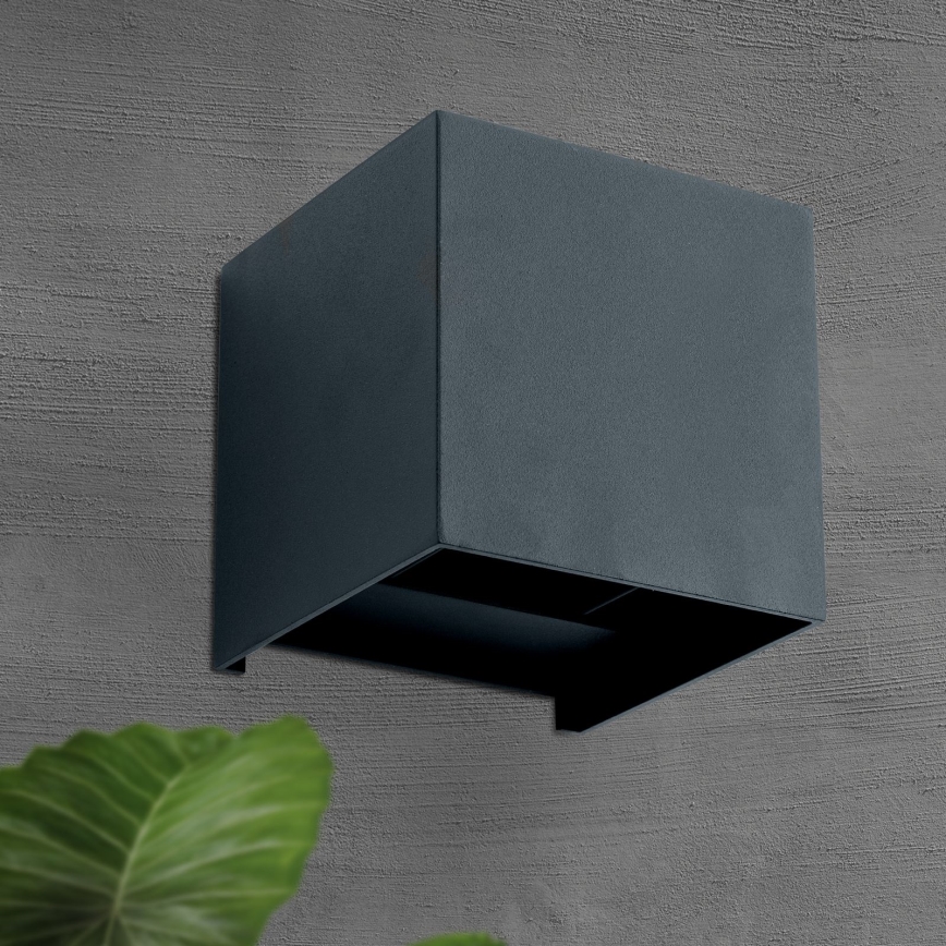 Iluminação de parede exterior LED CUBE 2xLED/3W/230V IP54 antracite