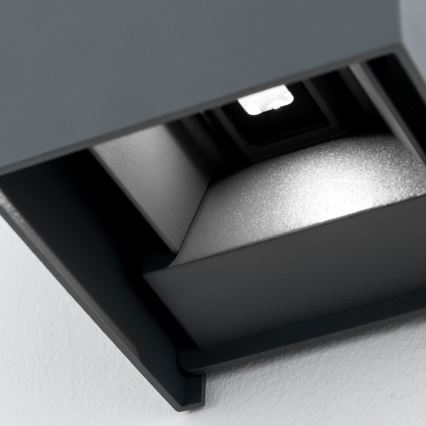 Iluminação de parede exterior LED CUBE 2xLED/3W/230V IP54 antracite