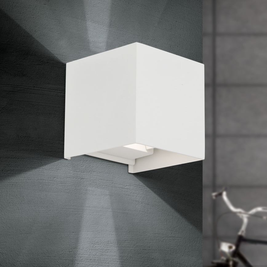Iluminação de parede exterior LED CUBE 2xLED/3W/230V IP54 branco
