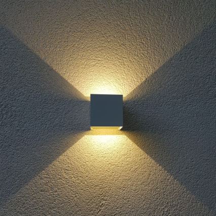 Iluminação de parede exterior LED CUBE 2xLED/3W/230V IP54 branco