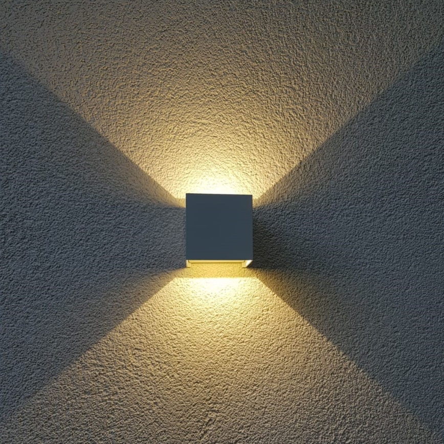 Iluminação de parede exterior LED CUBE 2xLED/3W/230V IP54 branco