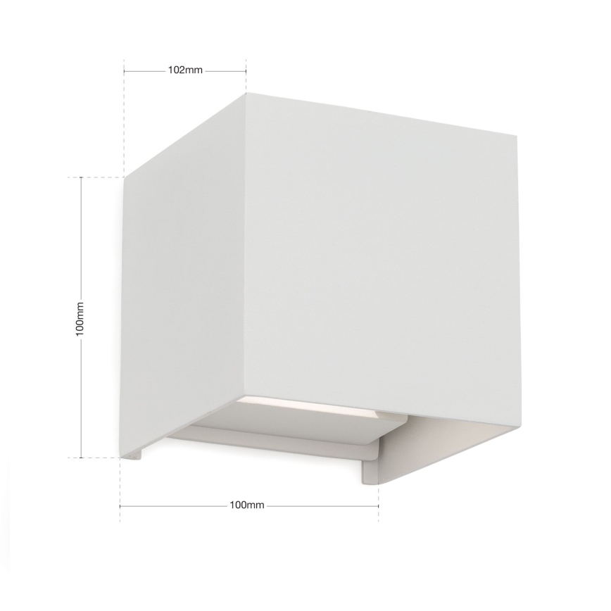 Iluminação de parede exterior LED CUBE 2xLED/3W/230V IP54 branco