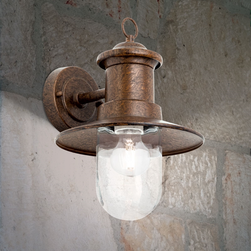 Candeeiro de parede exterior LEONIE 1xE27/60W/230V IP44 bronze