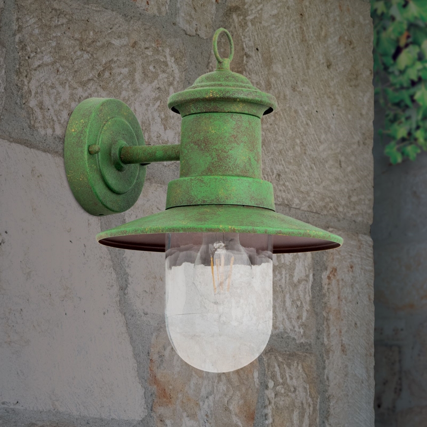 Candeeiro de parede exterior LEONIE 1xE27/60W/230V IP44 verde