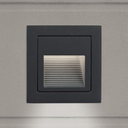 Luminária Embutida LED LORO LED/2W/230V IP65 antracite