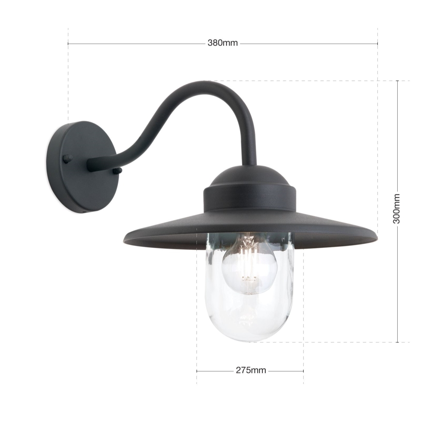Candeeiro de parede exterior EDWARD 1xE27/60W/230V IP44 preto
