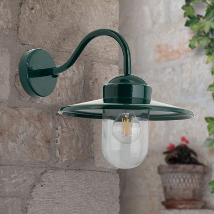 Candeeiro de parede exterior EDWARD 1xE27/60W/230V IP44 verde